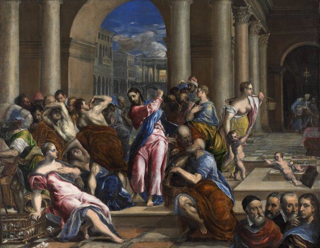 Christ Driving the Money Changers from the Temple (El Greco, New York, περ. 1595-1600)