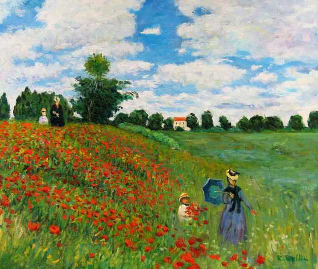 Field of poppies, Monet